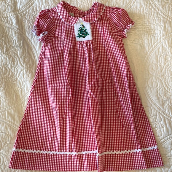 Embroidered Boutique Christmas Tree Dress- 4T - Picture 1 of 4
